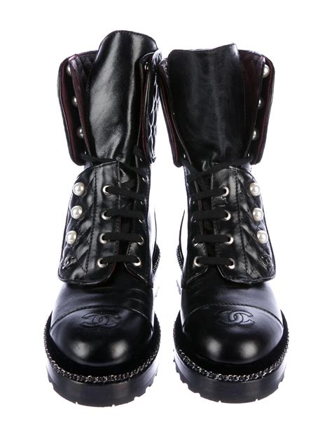 chanel combat boots womens